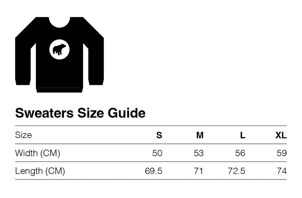 Plain Bear Sweeter Size Guide